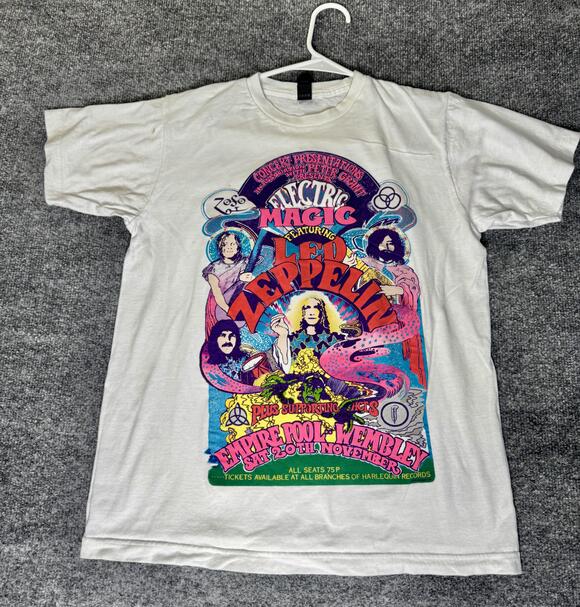 Tultex Other - Led Zeppelin Shirt Mens Medium White Tultex Electric Magic Concert Graphic Tee